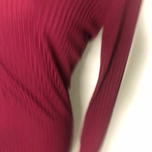 Fleur du Mal Raspberry Red Ribbed Long Sleeve Snap Button Dress Size Medium - Picture 5 of 9